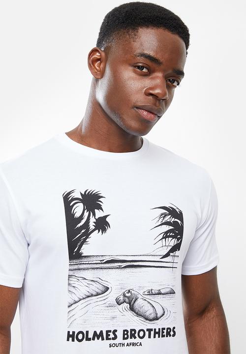 Holmes Bro's - Wildlife hippo short sleeve tee - white