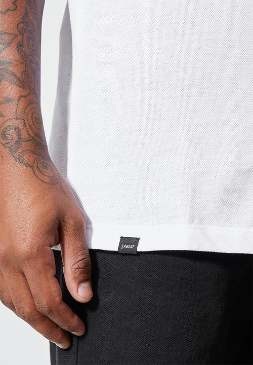 Superbalist - Luka slim pique golfer - white 