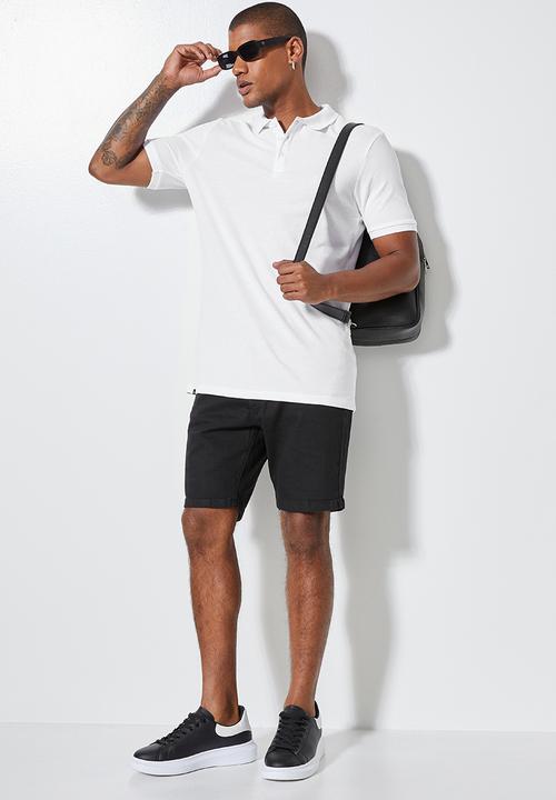 Superbalist - Luka slim pique golfer - white 