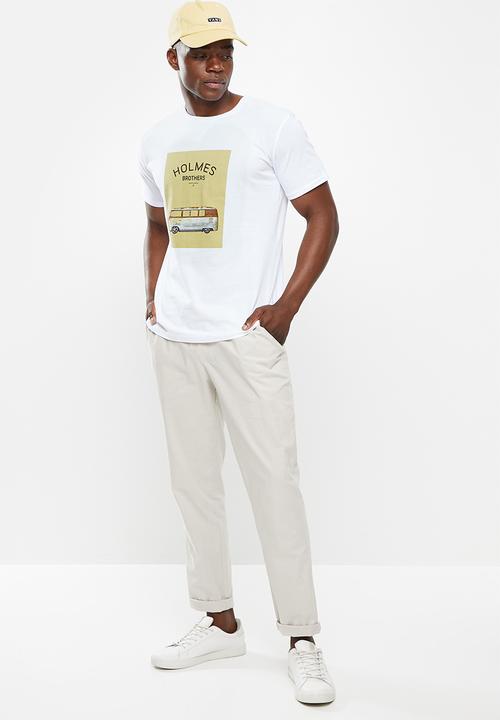 Holmes Bro's - Big kombi block short sleeve tee - white