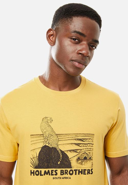 Holmes Bro's - Wildlife cheetah short sleeve tee - mustard