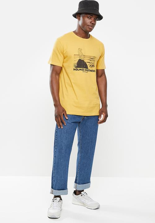 Holmes Bro's - Wildlife cheetah short sleeve tee - mustard