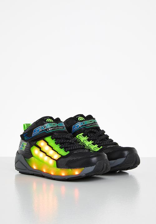 Skechers - Gore & strap mid top w/lighte - black lime