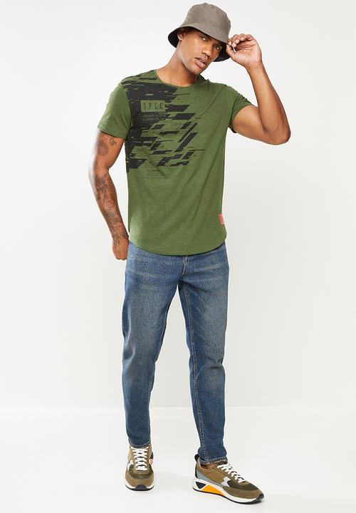 S.P.C.C - Bardem regular fit scooped hem tee - surplus