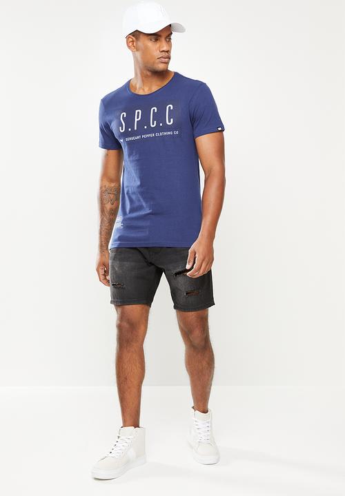 S.P.C.C - Deyn regular fit stepped hem tee - sodalite blue