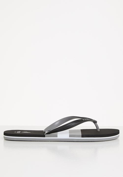 POLO - Eric stripe pony flip-flop - black