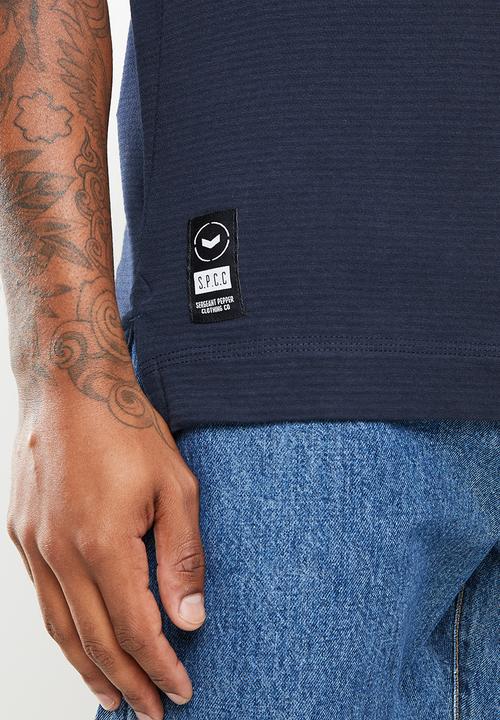 S.P.C.C - Arquette regular fit side slit straight hem tee - ink