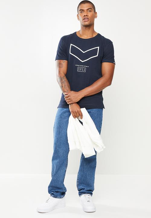 S.P.C.C - Arquette regular fit side slit straight hem tee - ink