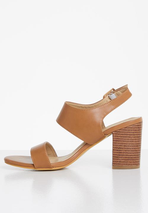 edit - Open block heel - brown