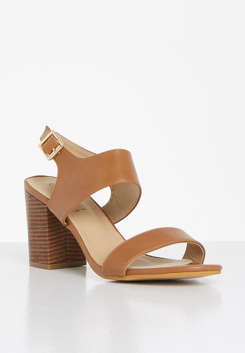 edit - Open block heel - brown