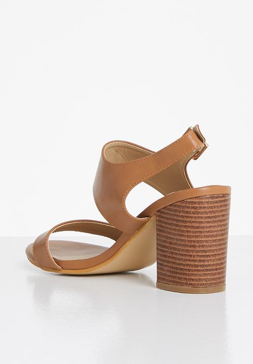 edit - Open block heel - brown