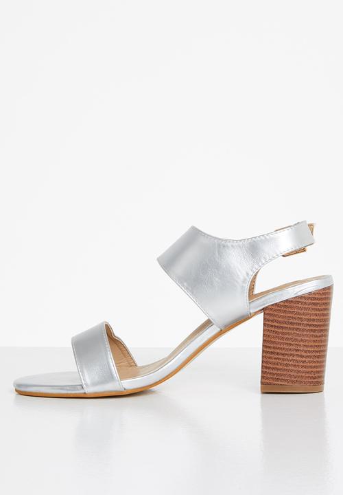 edit - Open block heel - silver
