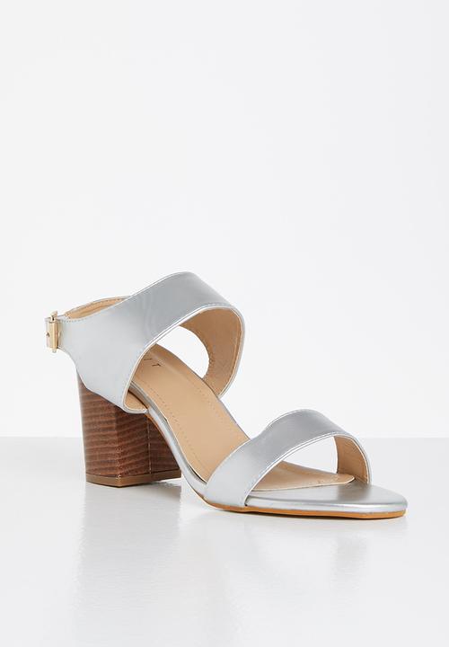 edit - Open block heel - silver