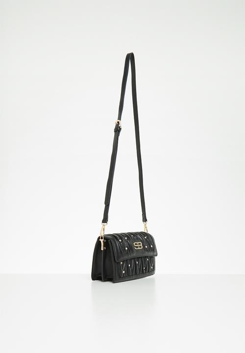 SISSY BOY - Diamante quilted crossbody - black