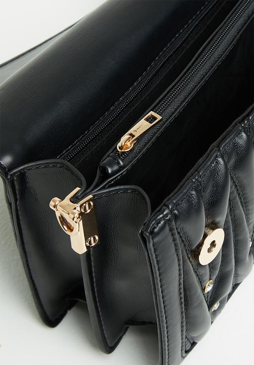 SISSY BOY - Diamante quilted crossbody - black