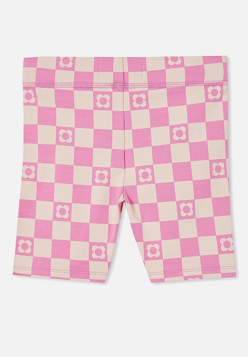 Cotton On - Hailey bike short - pink gerbera/coogee checkerboard