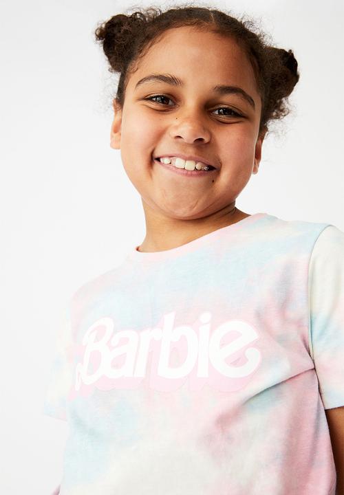 Cotton On - License short sleeve tee - lcn mat barbie logo/rainbow tie dye