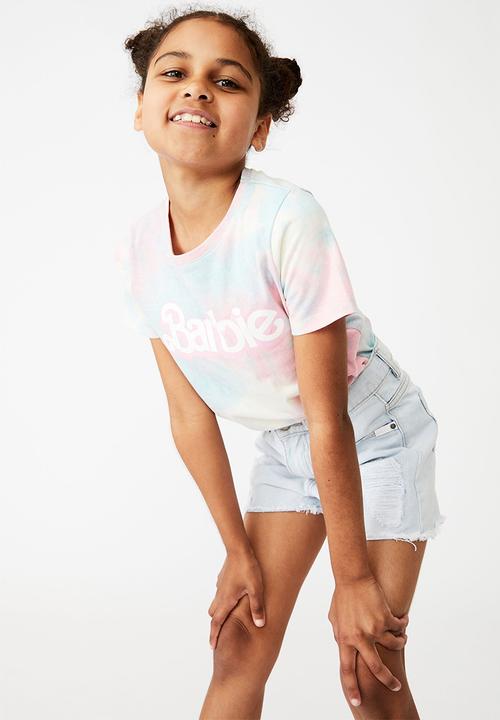 Cotton On - License short sleeve tee - lcn mat barbie logo/rainbow tie dye