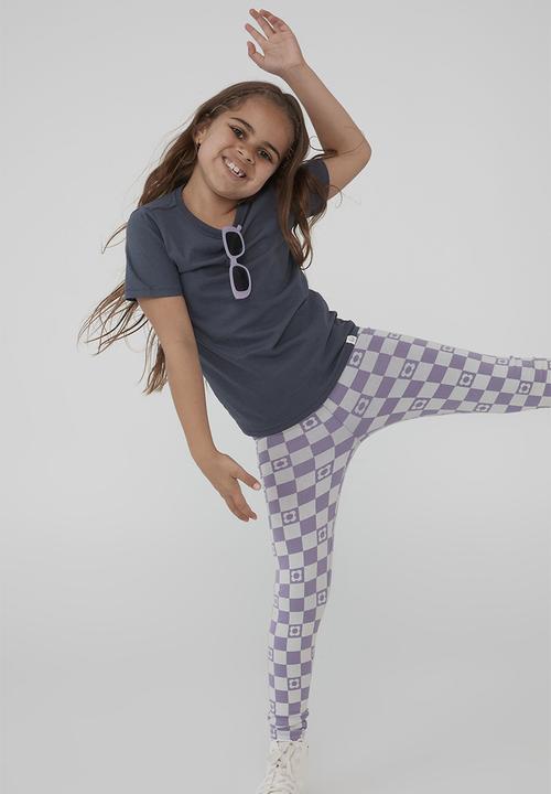 Cotton On - Huggie tights - grape soda/coogee checkerboard