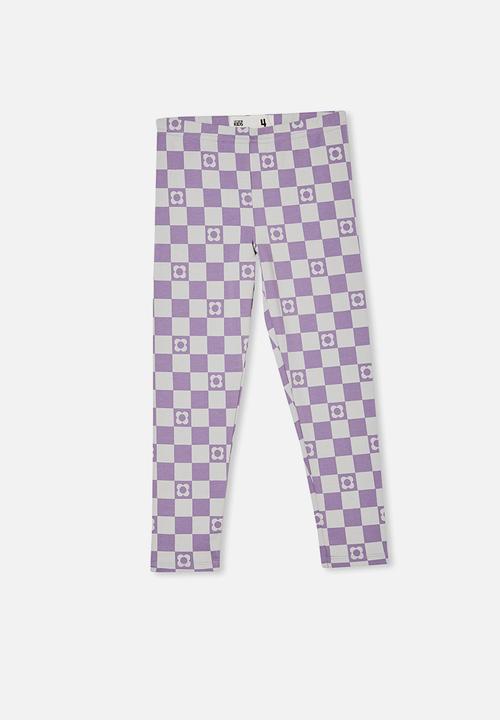 Cotton On - Huggie tights - grape soda/coogee checkerboard
