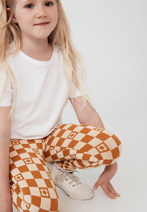 Cotton On - Huggie tights - tummeric latte/coogee checkerboard