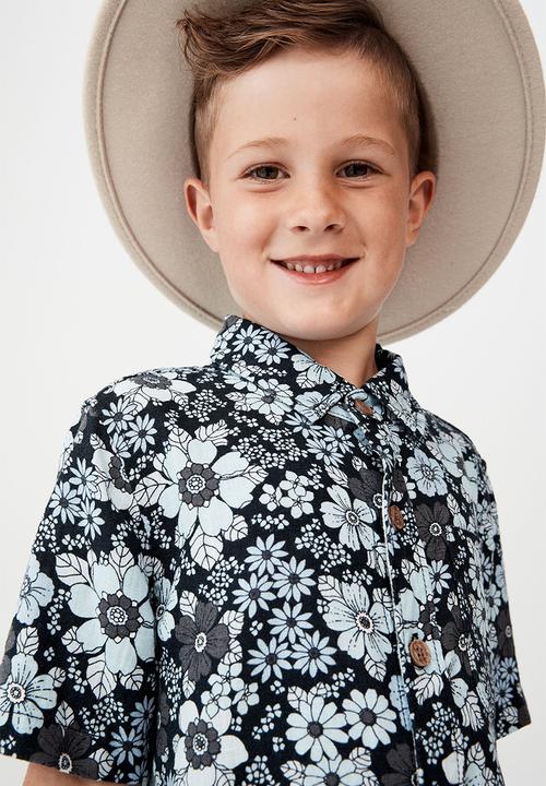 Cotton On - Resort short sleeve shirt - navy blazer/floral