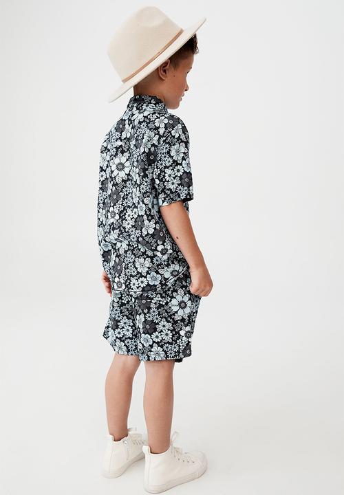 Cotton On - Resort short sleeve shirt - navy blazer/floral