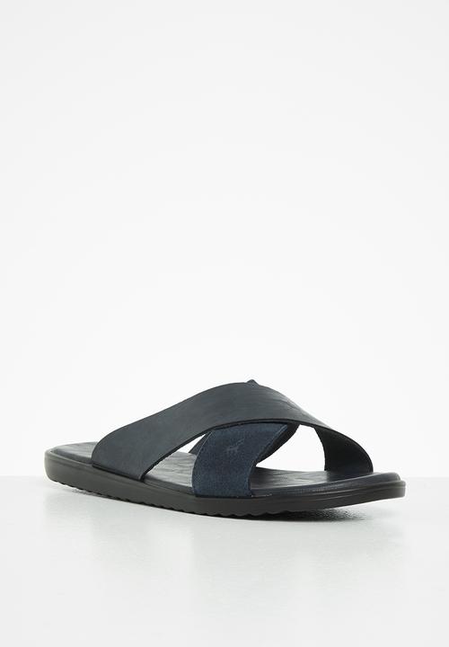 POLO - Gabriel crossover leather sandal - navy
