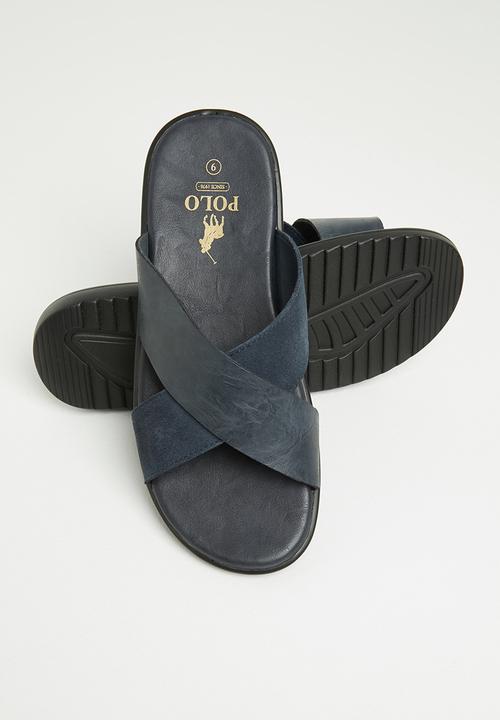 POLO - Gabriel crossover leather sandal - navy