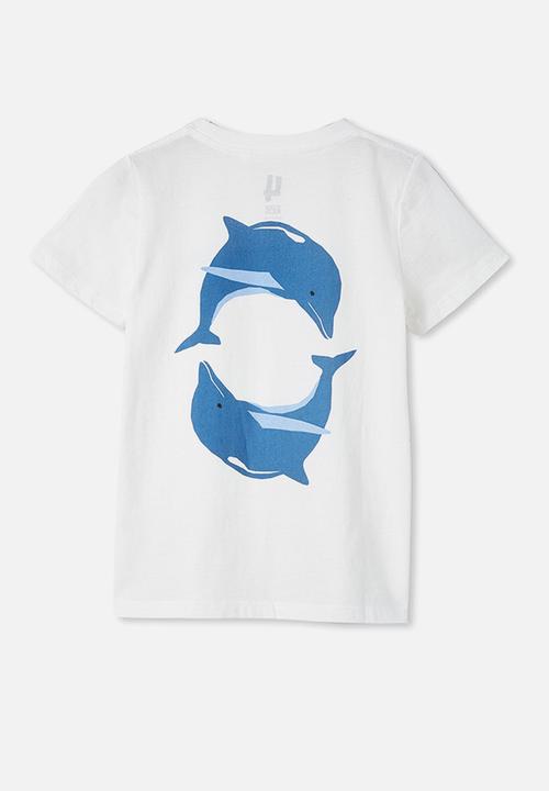 Cotton On - Max short sleeve tee - retro white/dolphin