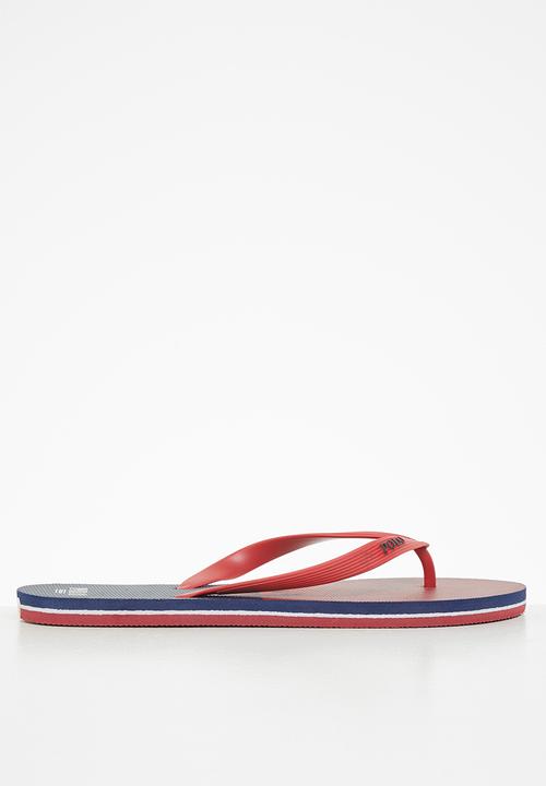 POLO - Elijah colour block flip-flop - red & navy 