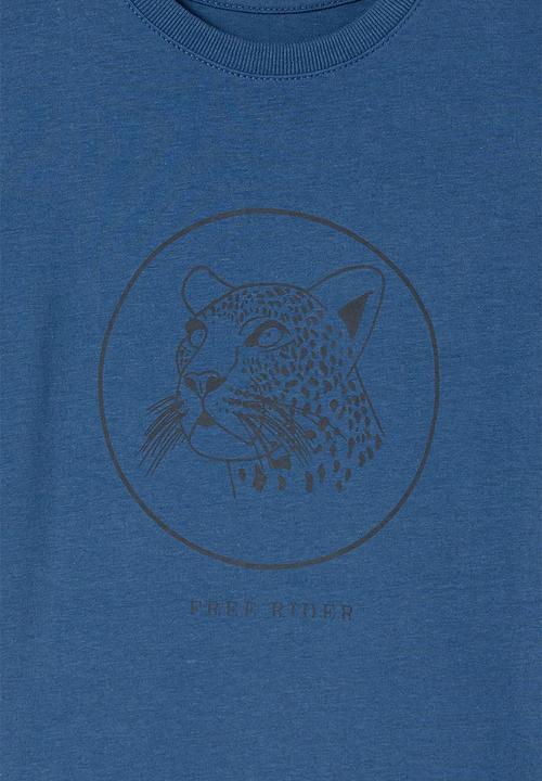 Cotton On - Max short sleeve tee - petty blue/leopard free rider