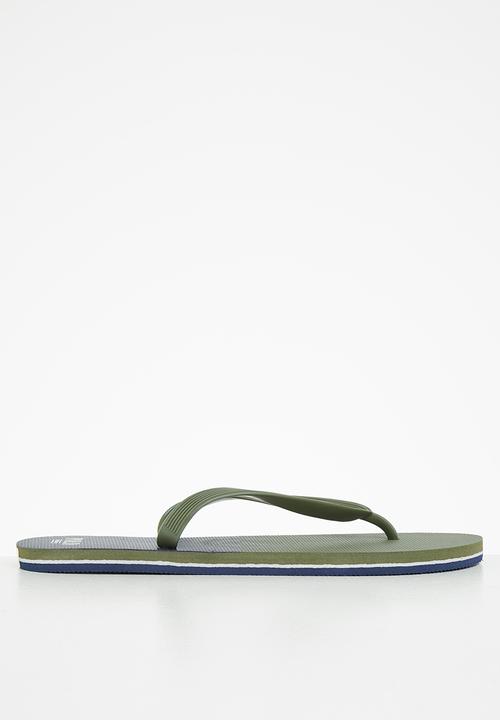 POLO - Elijah colour block flip-flop - khaki & navy 