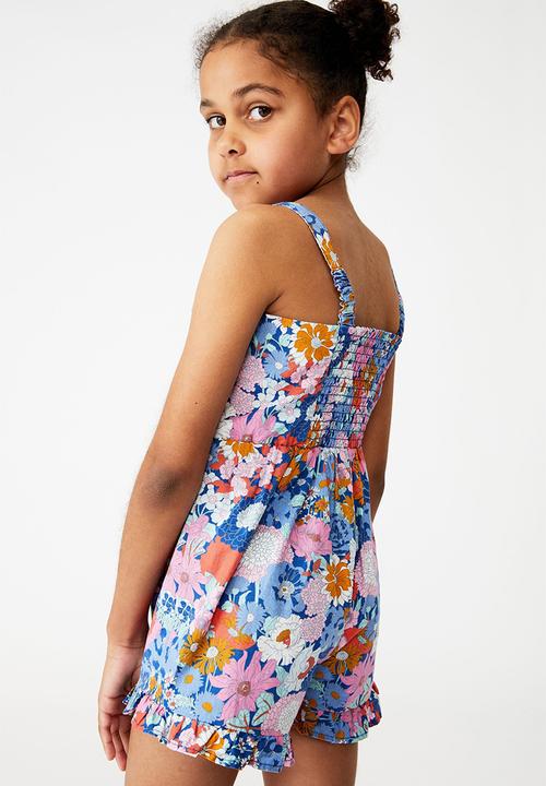 Cotton On - Bridget playsuit - cobalt blue boho floral