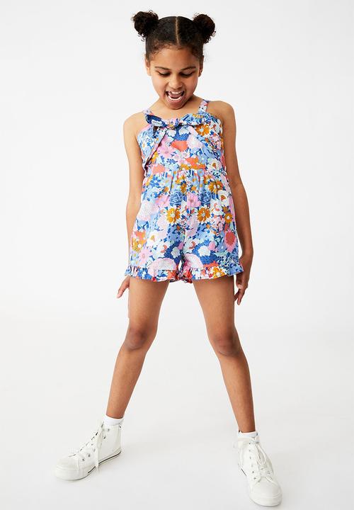 Cotton On - Bridget playsuit - cobalt blue boho floral