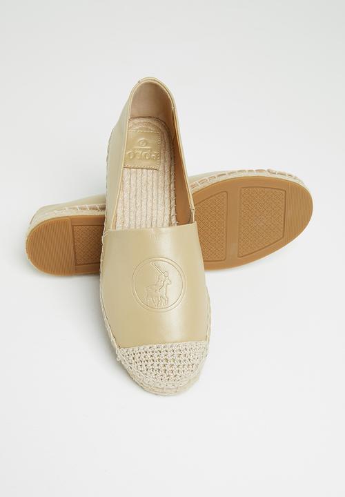 POLO - Fatima embossed leather espadrille - gold