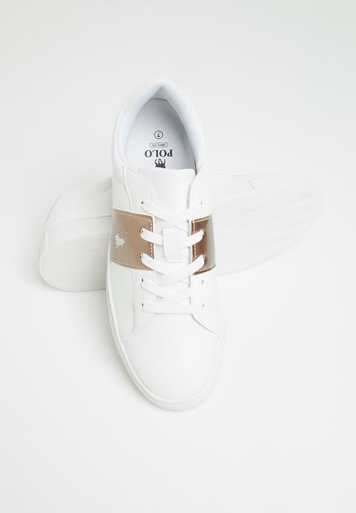 POLO - Jade side flash sneaker - white & gold