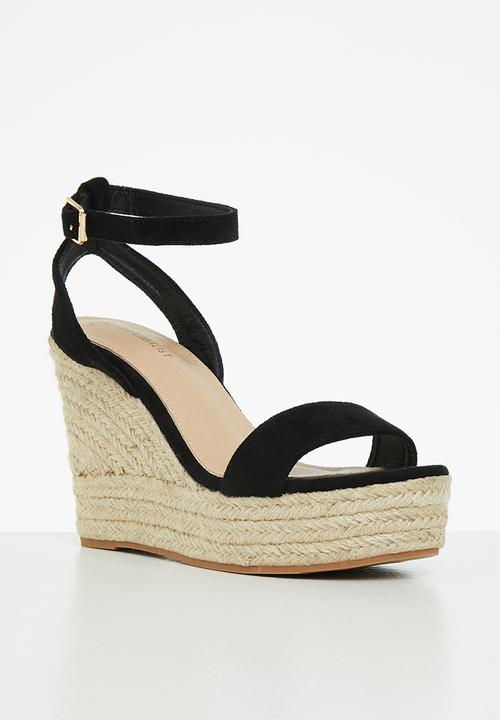 Superbalist - Wedge ankle strap heel - black