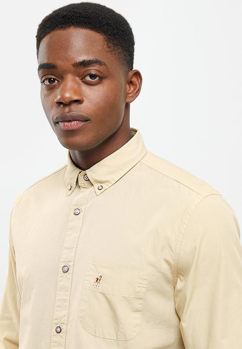 POLO - Jason long sleeve signature shirt - stone