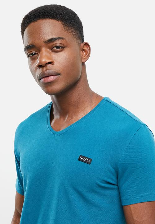 S.P.C.C - Marsden regular fit straight hem, v-neck tee - cyber teal