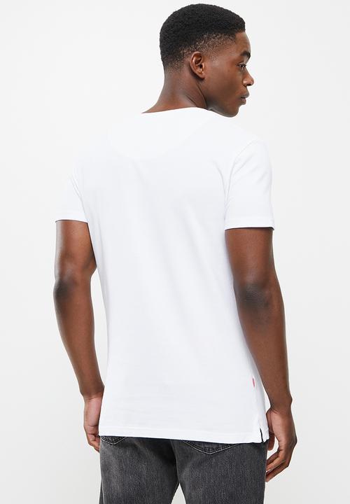 S.P.C.C - Marsden regular fit straight hem, v-neck tee - optical white