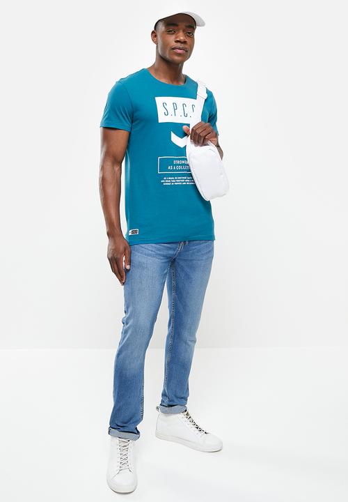 S.P.C.C - Oliver regular fit straight hem tee - cyber teal