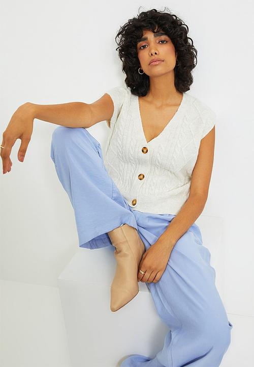 Trendyol - Buttoned Knit sweater - ecru
