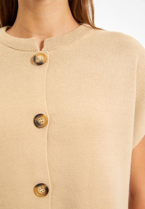 Trendyol - Button knit sweater - camel