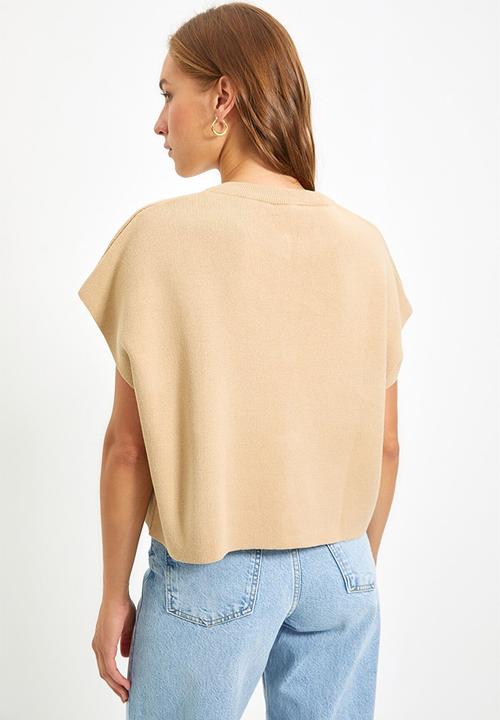 Trendyol - Button knit sweater - camel