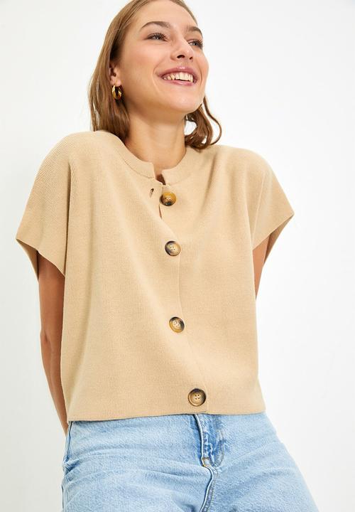 Trendyol - Button knit sweater - camel