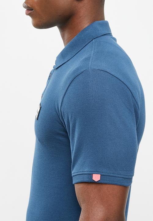 S.P.C.C - Cayenne slimline fit side slit straight hem polo - denim blue