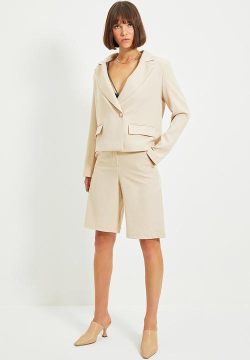 Trendyol - Zipper shorts bermuda - stone
