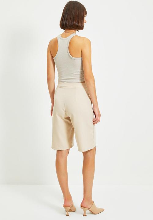 Trendyol - Zipper shorts bermuda - stone