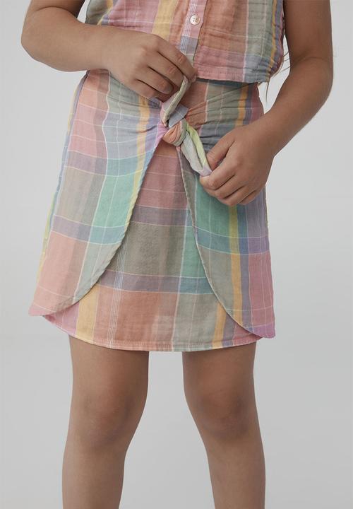 Cotton On - Lucille skirt - rainbow check